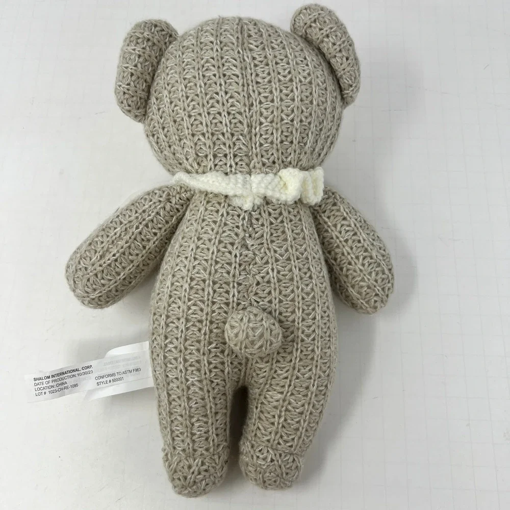 SoDorable Crochet Snuggle Bear Tan Knit Plush Toy OS 500001‎ Soft Stuffed Animal